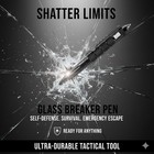 1 Tactical Pen Aluminum Self Defense With Glass Breaker Pen Writing Black Edc