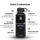 32oz Black Hydro Flask Water Bottle Stainless Steel Wide Mouth With Straw Lid