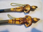Vintage 1970s Mid-century Armored Knights Bamboo Shoe Horn And Buff Brush Set