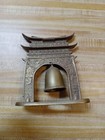 Vintage Brass Pagoda Temple Bell Gong Chinese Asian Buddhism With Bell Hammer