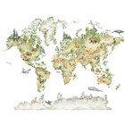 World Map With Animals Vinyl Wall Decal Kids Room Decor Nursery Sticker - Hol73