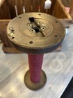Antique Wooden Spool Large 13 Inches Industrial Bobbin With Wool Thread   33 