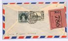 Burma Cover Rangoon  value Payable  Amended Reg Label 1948 Air London Wd65