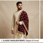 Men Wedding Dupatta Groom Indian Handmade Designer Velvet Scarves Party Stole