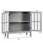 Costway Storage Buffet Cabinet Glass Door Sideboard Console Table Server Gray