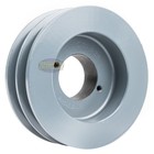 Cast Iron 5  Dual Groove Pulley 2 Belt B Section 5l With 3 4  Sheave Bushing