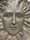 Antique Cast Iron Garden Face Porch Wall Plaque Leaf Leaves Pattern 11   