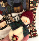Vtg 14  Quilted Wall Hanging  winter Quilt Guild Xmas Snowman Handmade Primitive