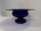 Silver Overlay Cobalt Blue Centerpiece Bowl Made In Czechoslovakia