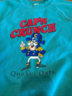 Vintage 80s 90s Cap   n Crunch Sweatshirt Kids 10-12 Teal Quaker Oats Usa