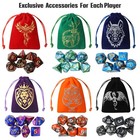 42 Pcs Polyhedral Dice Set With Colorful Bag  Velvet Tray For Dd Rpg Games