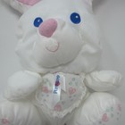 Vintage  94 Fisher Price Puffalumps Baby White Bunny Rabbit Puffalump Pet Rattle