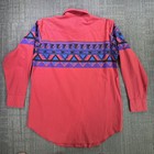 Vtg H Bar C Ranchwear Western Shirt Mens M l Aztec Wrap Pearl Snaps Cowboy 80s