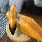 Vintage Hand Carved Wooden Goose Statue Decoy Great Wood Grain Large 1985