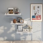 3pcs Wall Mounted Floating Shelves Display Unit Hanging Storage Shelves White