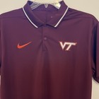 Nike Dri-fit Virginia Tech Hokies Men s Polo Shirt Maroon -sz Large Short Sleeve