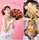 235pcs Floral Wrapping Paper Bouquet Kit  20 Black Sheets  Pins  Ribbons  Sticks