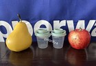 Tupperware Mini Tupper Salt   Pepper Shakers Midgets Set 2 Pastel Green Seal New