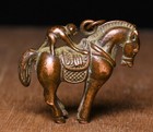 4cm Old Chinese Dynasty Bronze Feng Shui Monkey Ride Horse Animal Statue Pendant