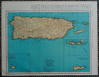 Vintage 1943 World War Ww Ii Era Atlas Map Puerto Rico   Philippine Islands L  k
