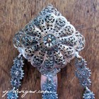 19th Century Gilt   Filigree Metal Chatelaine With 3 Tools    Knife Memo Bk Pencil
