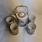 Vtg Japanese Imari-ware Porcelain Teapot   4 Teacups Set Made In Japan