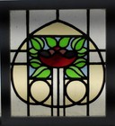 Pretty Abstract English Leaded Stained Glass Window 17 3 4 x 19 3 4 