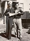 Great Lakes Illinois Navy Sailor Man Holds Pennant Snapshot Photo
