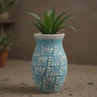Blue Talavera Vase   Hand-painted Mexican Pottery