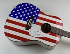 President Barack Obama Autographed Signed Acoustic Guitar Usa Flag