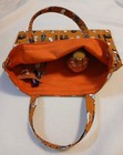 Handmade Tote Bag With Cat Pattern  Brown Tones