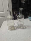 Set Of 2 Vintage Glass Decanter
