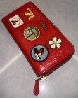 Coach X Walt Disney World Patch Minnie Goofy Flower Leather Wallet 50th Restore