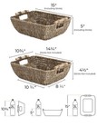 Hand-woven Large Storage Baskets With Wooden Handles  Seagrass Wicker Baskets   