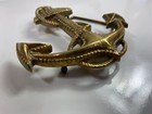 Vintage Solid Brass 3-d Cut Out Ship Boat Anchor Rope Belt Buckle Nautical