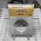 2012 Canada Wildlife Series Moose 1oz Silver Anacs Ms68