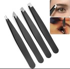 4pcs Professional Tweezers - Perfect For Eyebrow Hair Removal  Beard Pulling Etc