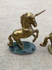 Lot Of  2  Vintage Solid Brass Unicorn Statue Figures