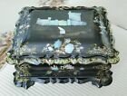 Antique 19th Century English Victorian Mache Lacquer Fitted Sewing Box