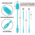 3 Pcs Silicone Bottle Brush And Straw Cleaner Brush Set   Bottle Cleaner Brush