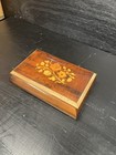 A Beautiful Vintage Italian Inlaid Wood Music Jewelry Box Working