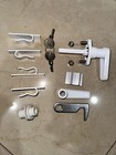Lot Of 10 L Handle Accordion Hurricane Shutter Lock  2 Keys   White L Shape
