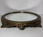 Vtg Castilian Imports Mirrored  Victorian Tableau Bronze Plateau Vanity Tray