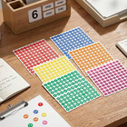 6000 Pcs Number Stickers  1-100 Small Round Number Dot Labels