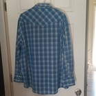 Wrangler Western Shirt Blue Plaid Long Sleeve Snap Button 2xl