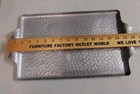A Vintage Hammered Aluminum Rectangular Serving Tray With Handles 