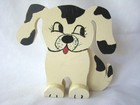 Adorable Vintage Primitive Hand Made Folk Art Puppy Dog Wood Decoration