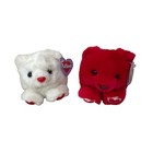 Puffkins Pair Of Hugs And Kisses Valentine   s Day Bears Plush New