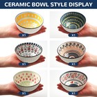 Set Of 6 Ceramic Rice Bowls 10oz  Bohemian Style Bowl Gift Set For Cereal cereal