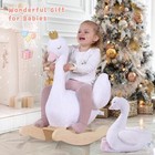 Labebe Children s Rocking Horse  White Swan Design  Comes With A Plush Toy 